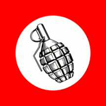 Red flag hand grenade, ratio 1:1